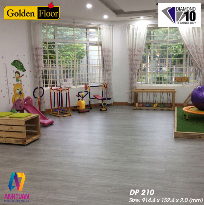 SÀN NHỰA GOLDEN DP210,SÀN NHỰA DÁN KEO