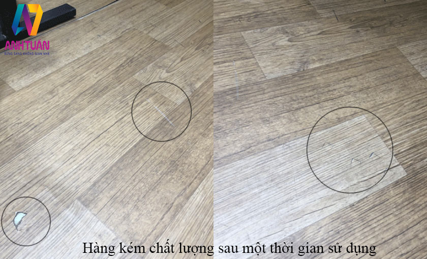 Sàn nhựa cuộn kém chất lượng, sàn nhựa cuộn